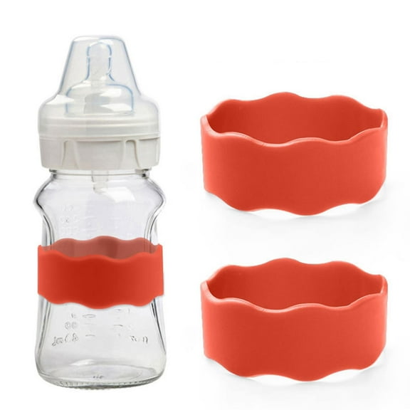Personalized Baby Bottle Labels,Customized Engraved Silicone Straps for Daycare and School,Reusable Bottle Bands for Cups,Watermelon Red Color