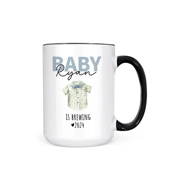 Personalized Baby Boy Announcement Mug Gender Reveal Gift