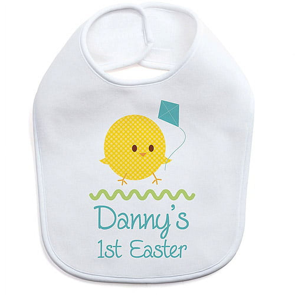 Personalized Baby Boy Bib, My First Easter