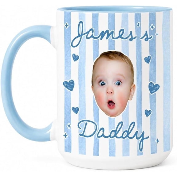 Personalized Baby Face Photo Mug, Custom Baby Picture Cup, Fathers Day Mug Gift, New Parents Gift, Bekilab Ceramic Coffee Mug, 11oz 15oz Gift