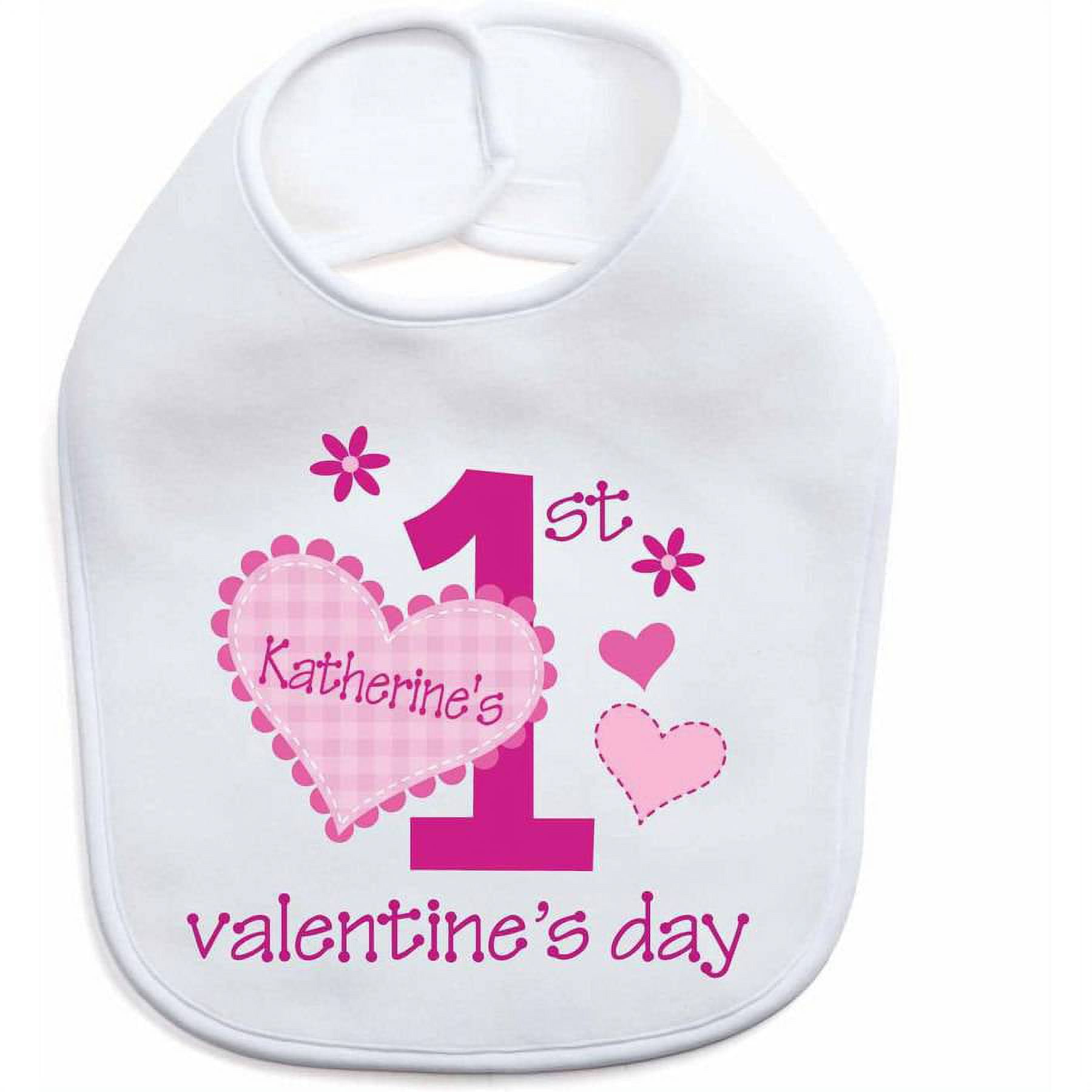Personalized Baby Girl Bib, My First Valentine's Day