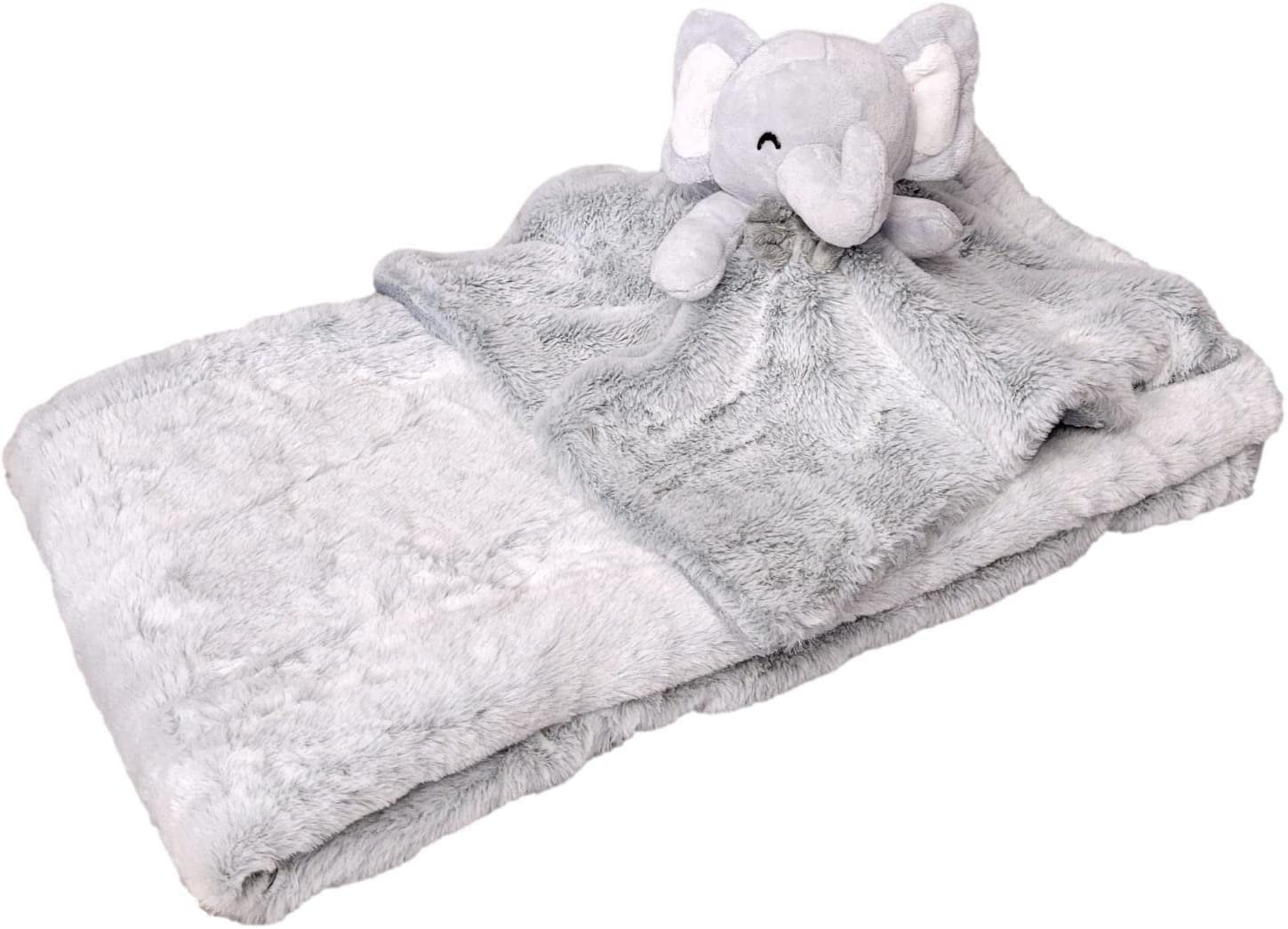 Personalized Baby Security Blanket Lovey and Swaddle Blanket Set for Babies Boy and Girl Plush Grey Elephant Walmart