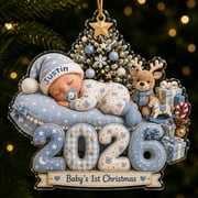 Personalized Babys 1st Christmas Acrylic Ornament, Custom Baby Name 2026 Ornament, Baby Newborn Christmas Keepsake, New Parents Gift