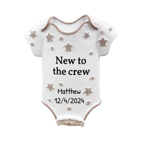 Personalized Baby's First Christmas Ornament 2024 - Baby Onesie Ornament Baby Shower Gift Ideas