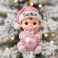 thumbnail image 1 of Personalized Baby's First Christmas Ornament – Custom Acrylic Newborn Keepsake, 1 of 6