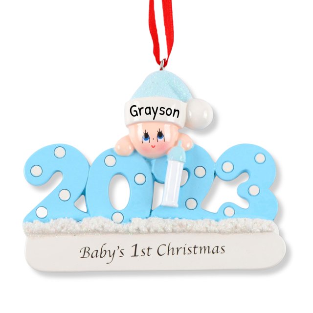 Personalized Babys First Christmas Ornament 2023 My First Christmas Ornament 2023 Baby Boy