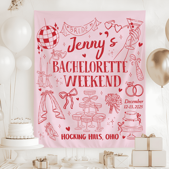 BASNITU Bachelorette Tapestry, Custom Bachelorette Weekend Photo Backdrop Decor