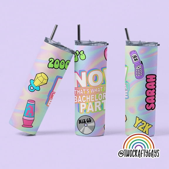Personalized Bachelorette Tumbler: Custom Bride Party Cup (1990s, 2000s, Y2K Styles), 20 oz