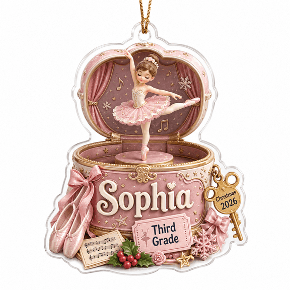 Personalized Ballet Music Box Ornament for Student Christmas
