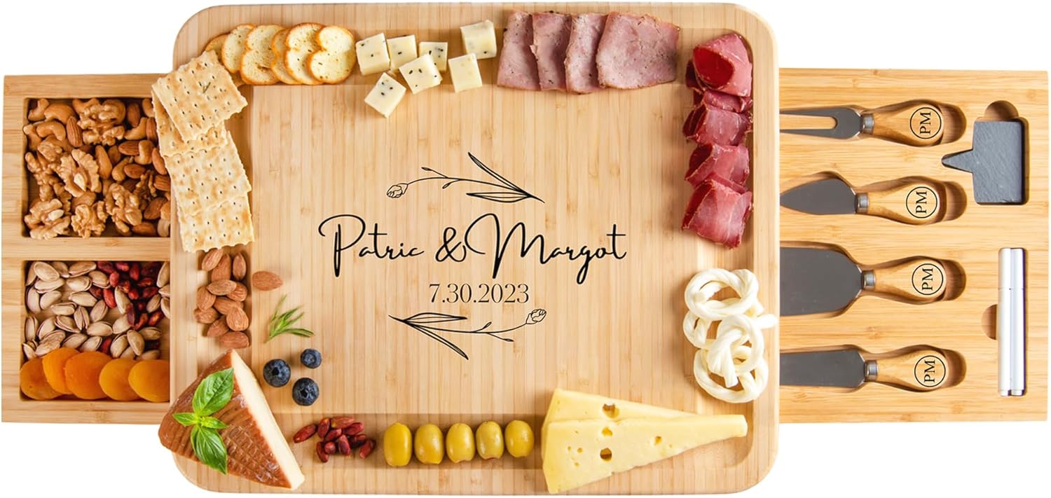 Personalized Wooden Cutting Board - Custom Engraved Gift For Wedding, Anniversary, Housewarming, Or Christmas