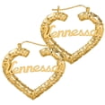 thumbnail image 1 of Personalized Bamboo Style Heart Polished Name Earrings, 1 of 3