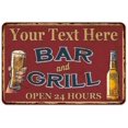 thumbnail image 1 of Personalized Bar and Grill Sign Beer Pub Décor Man Cave Signs Decorations Mancave Dads Home Wall Art Rustic Vintage Tin Retro Old Grandpa Custom Name Plaque 8x12inch, 1 of 7