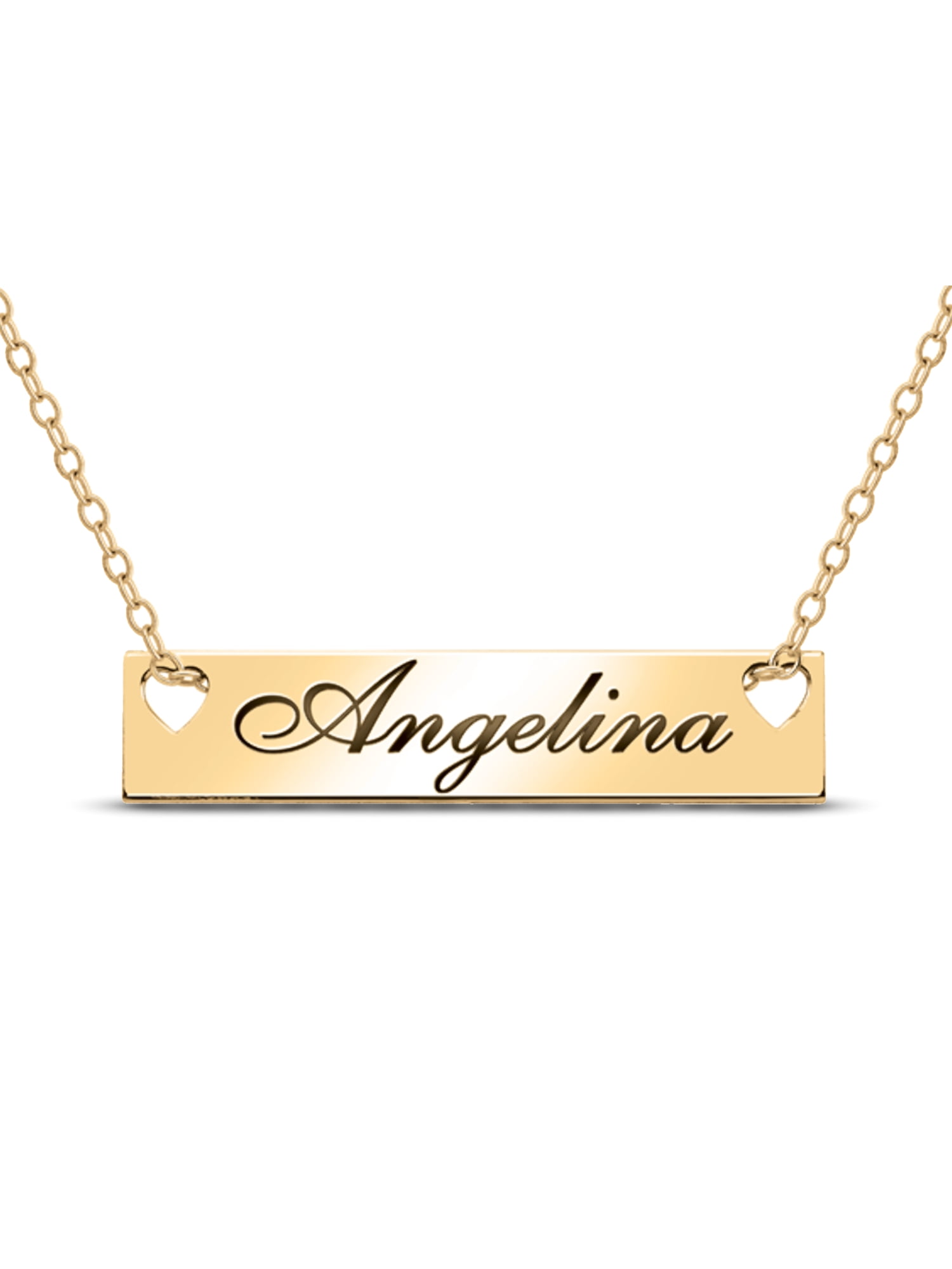 Personalized Bar Name Necklace in 10K Gold by Jewlster