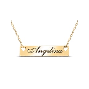 Personalized Bar Name Necklace in 14K Gold by Jewlster