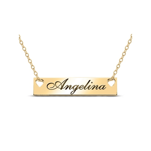 Personalized Bar Name Necklace in 10K Gold by Jewlster