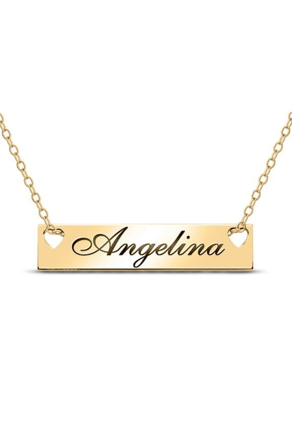 Personalized Bar Name Necklace in 10K Gold by Jewlster