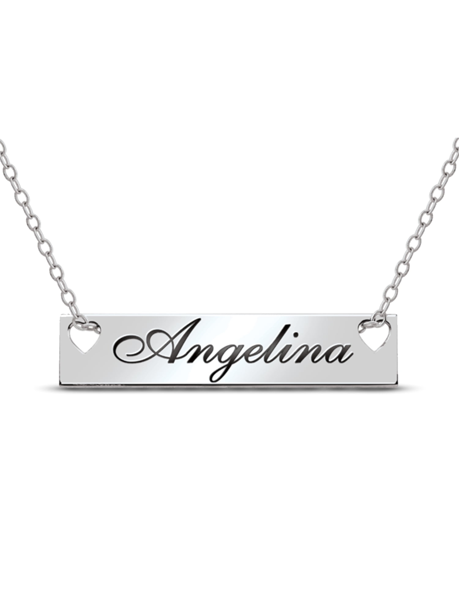Personalized Bar Name Necklace in Sterling Silver by Jewlster