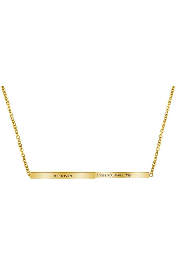 Personalized Bar Necklace For Women, Custom Engraved Text Bar Necklace With Hidden Secret Message Pendant Necklace For Couples Mom Wife Girlfriend Bff Gift[Z2448]