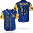 thumbnail image 1 of Personalized Barbados Baseball Jersey Shirt, Bajan Flag Jersey, Barbados Jersey for Men and Women Jersey Bajan (S), 1 of 4