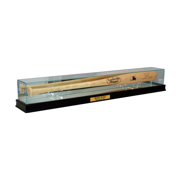 Personalized Baseball Bat Display Case with Sport Moulding (Black w/ Engraving)