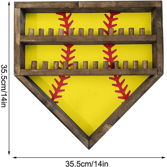 Personalized Baseball Championship Ring Display Frame for Home Decor, Showcases Rings and Medals, Easy Wall Mount Installation as show