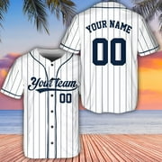Personalized Baseball Jersey Shirt, Custom Text And Number, Group Matching Jersey, Customized Team Jersey, Gift For Baseball Lovers, Striped Jersey