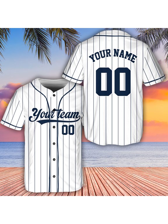 Personalized Baseball Jersey Shirt, Custom Text And Number, Group Matching Jersey, Customized Team Jersey, Gift For Baseball Lovers, Striped Jersey