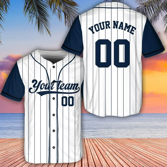 Personalized Baseball Jersey Shirt, Custom Text And Number, Group Matching Jersey, Customized Team Jersey, Gift For Baseball Lovers, Striped Jersey