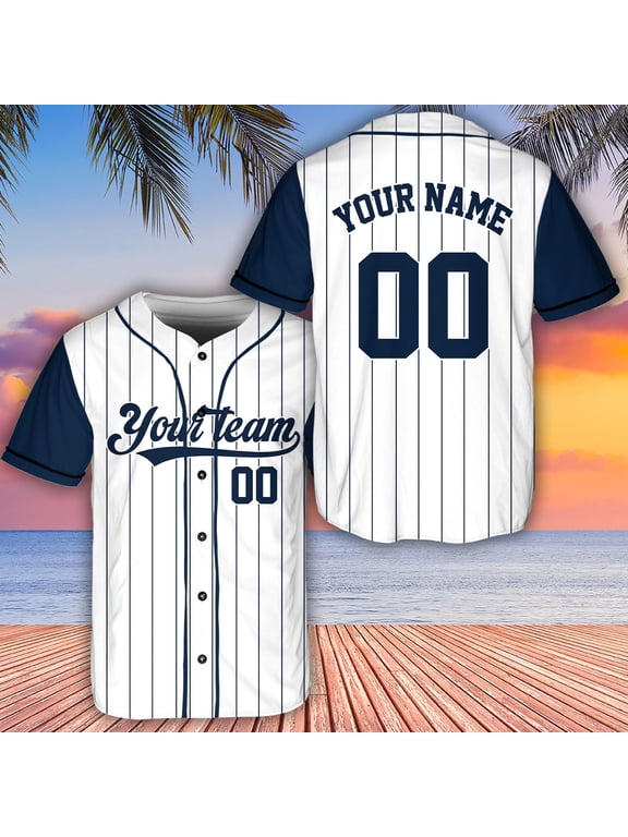 Personalized Baseball Jersey Shirt, Custom Text And Number, Group Matching Jersey, Customized Team Jersey, Gift For Baseball Lovers, Striped Jersey