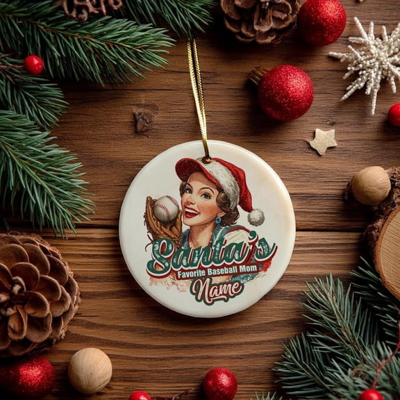 Personalized Baseball Mom Ornament: Custom Christmas Keepsake