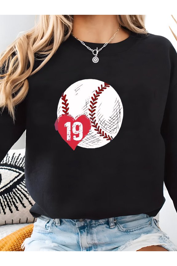 Personalized Baseball Mom Sweatshirt: Custom Number Baseball Tee Sweatshirt