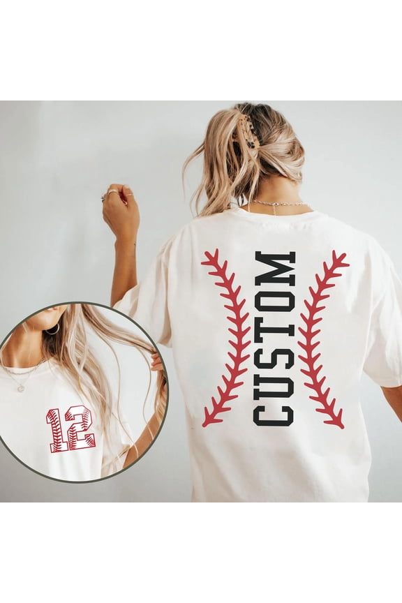 Personalized Baseball Number and Name Tshirt Baseball Custom ShirtBaseball Mom TeeCustom B