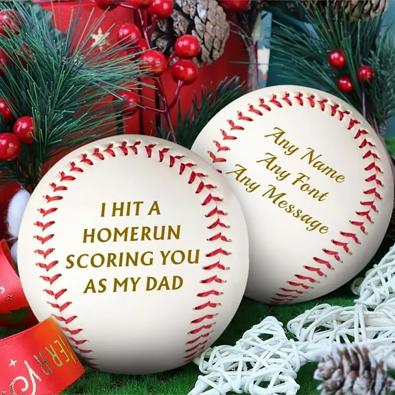 Personalized Baseball Official Size Custom Engraved Your Message Synthetic Leather Baseball Gift for Him Dad Coach Grandson Son Best Man Birthday Wedding Graduation Christmas