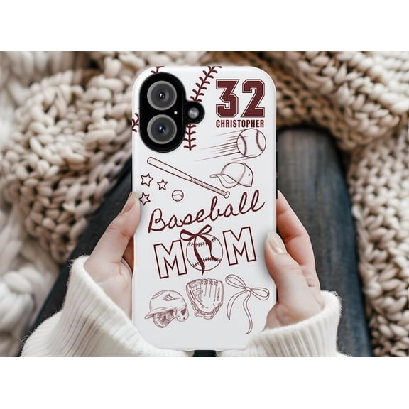 Personalized Baseball Pattern Phone Case 11 12 13 14 15 16 Pro Max Durable Cover