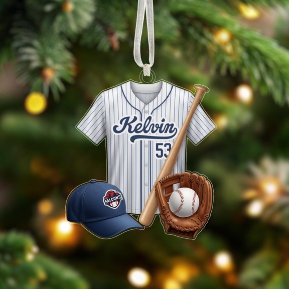 Personalized Baseball Player Christmas Ornament, Custom Baseball Ornament, Baseball Team Gift, Baseball Team Keepsake, Baseball Player Gift