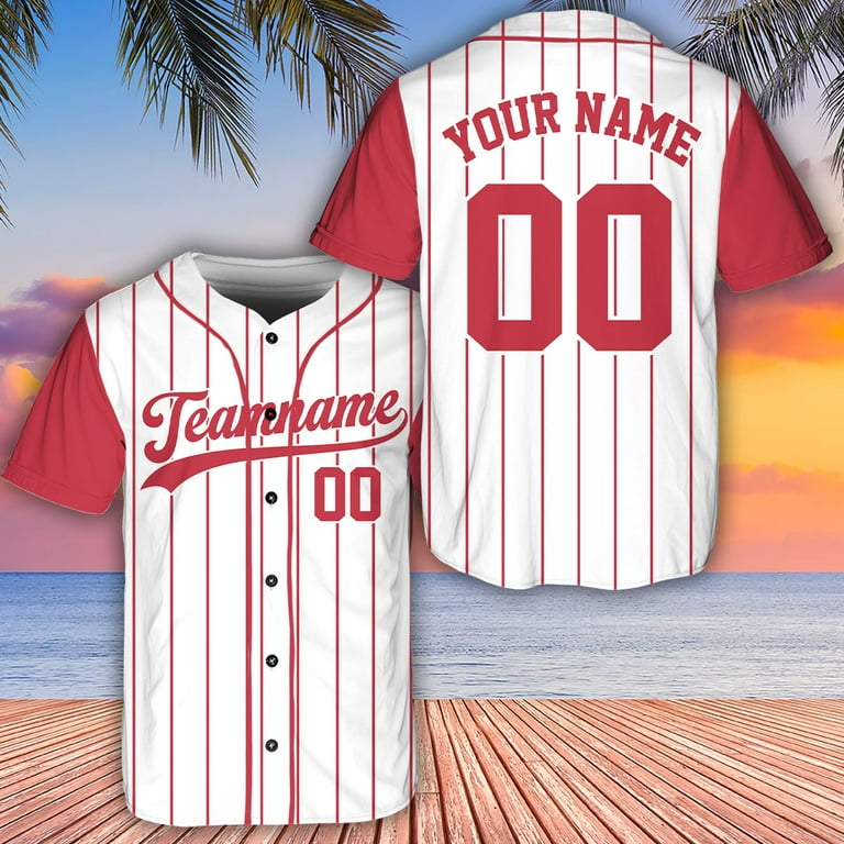 Personalized Baseball Team Jersey Shirt, Custom Stripe Jersey
