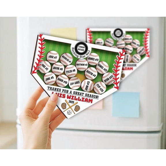 Personalized Baseball Team Logo Coach Gifts, Custom Baseball Coach Gifts, Custom Baseball with Name Magnet, End of Season Team Gifts
