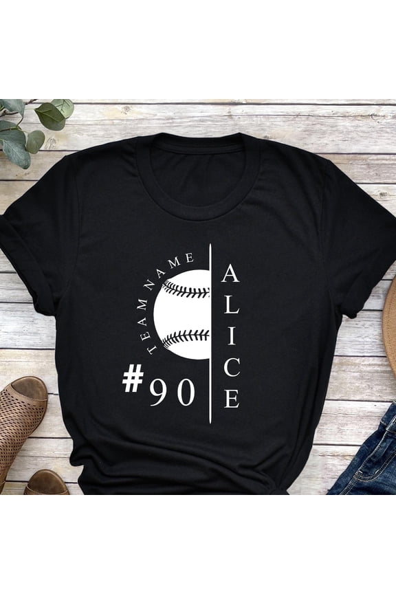 Personalized Baseball Team TShirt Custom Name amp Number Tee