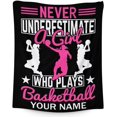 thumbnail image 1 of Personalized Basketball Blanket with Name - Soft, Fuzzy & Warm - 60x50 Inches Throw Size Blanket for Bed, Couch - Black Sports Throw Blanket Gifts for Kids, Adults, 1 of 6