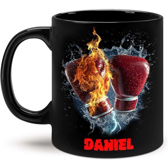 Personalized Basketball Coffee Mug - Gift for Sports Lovers, Custom Cup With Name, Ceramic 15oz, Customized Fan Black Cup