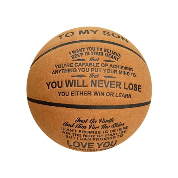 Personalized Basketball Gift - PU Cover, Custom Message, Size 7 - for Son's Birthday, Graduation, Christmas, Sports Events