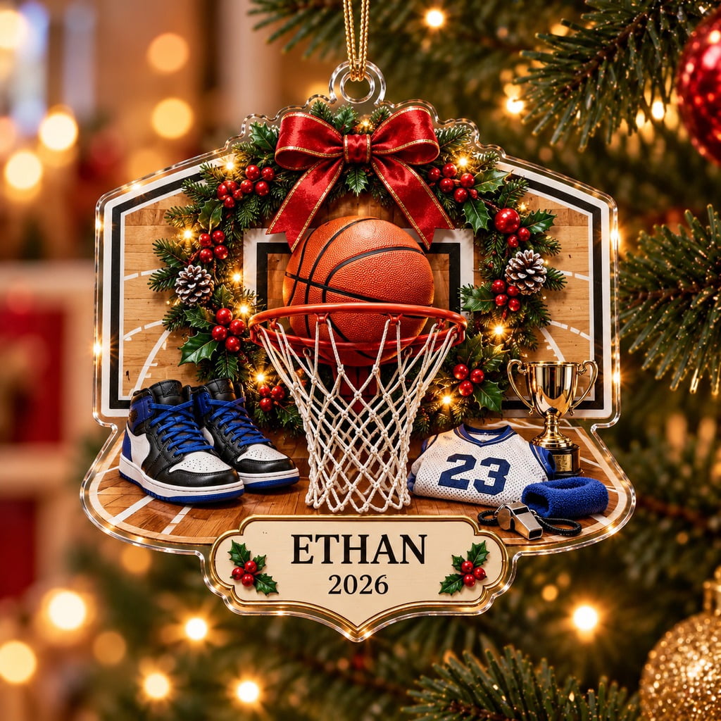 Personalized Basketball Hoop Ornament for Christmas Players - Walmart.com