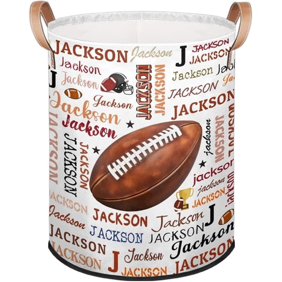 Personalized Basketball Large Laundry-Basket, Custom Foldable Laundry Hamper for Kids-Boys Waterproof Storage Bin with Handles for Dirty Clothes Toys
