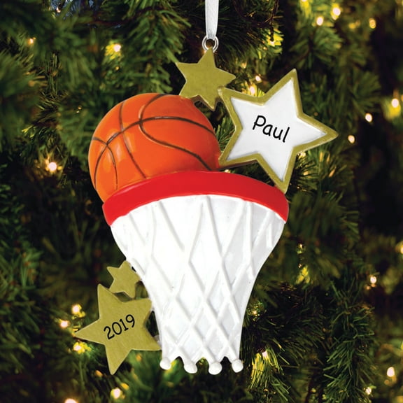 Personalized Basketball Star Christmas Tree Ornament