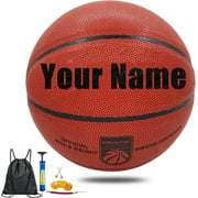 Personalized Basketballs Indoor Outdoor Customized Basketball Gift, Composite Leather Basketball with Name, Text, Logo, Photos - Official Size 7 29.5"