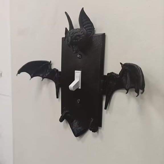 Personalized Bat Wall Decoration - Unique Switch Panel for Room Atmosphere - Perfect for Halloween and Home Decor