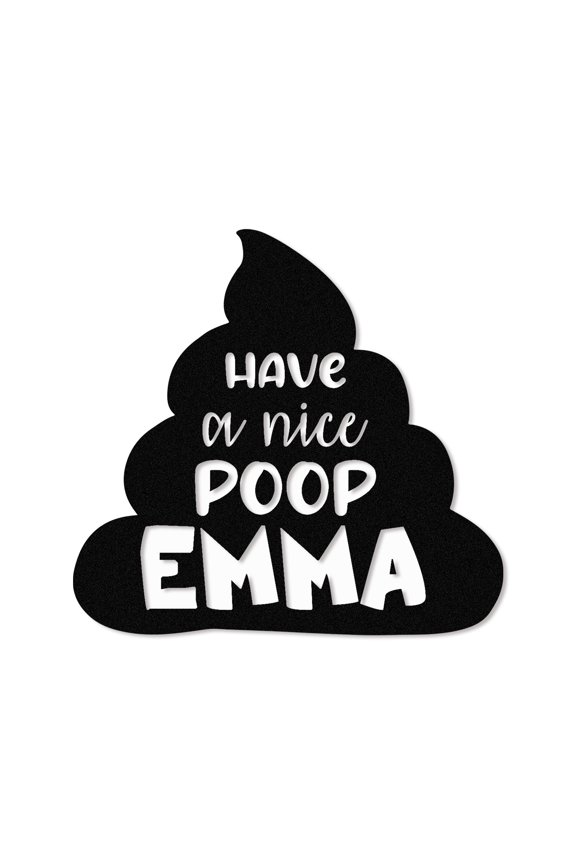 Personalized Bathroom Metal Sign, Farmhouse Bathroom Decor Wall Art, Custom Name Funny Bathroom Sign with Feces Design, Modern Hanging Decor for Home Washroom, Housewarming Gifts Color02(10inches)