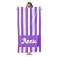 thumbnail image 1 of Personalized Beach Towel - Custom Microfiber Pool Towel - Personalize with Your Name - 30"x60" - Purple, 1 of 9