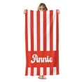 thumbnail image 1 of Personalized Beach Towel - Custom Microfiber Pool Towel - Personalize with Your Name - 30"x60" - Watermelon Red, 1 of 9