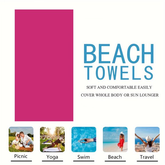 Personalized Beach Towel Custom Name/Logo Text Microfiber Summer Themed Beach Party Towel Thin Absorbent for Swimming Yoga Bath